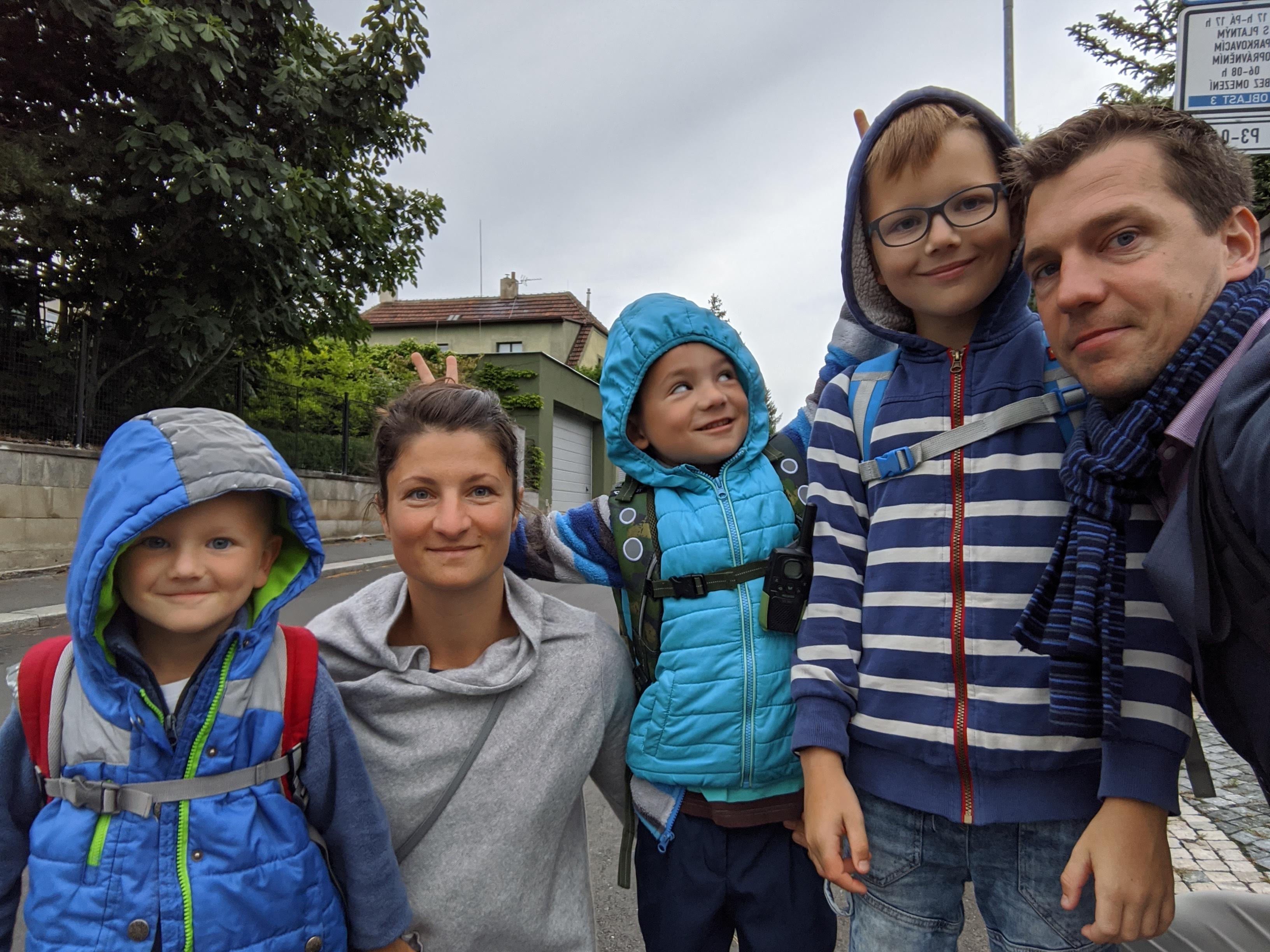 My family with me being pushed out of the photo by the pack of our little wolves&hellip;